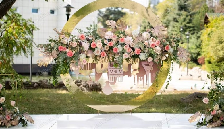 Metallic Moonlight Circle Photo Booth