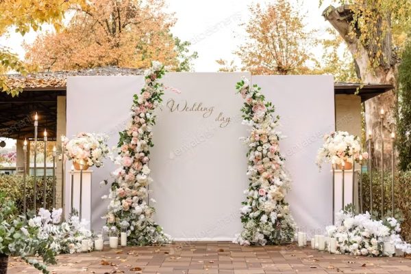 Whimsical Garden Wedding Backdrop