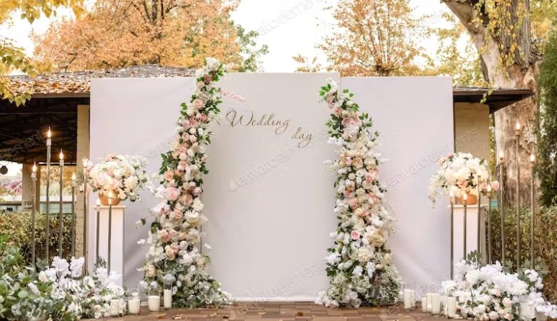 Whimsical Garden Wedding Backdrop