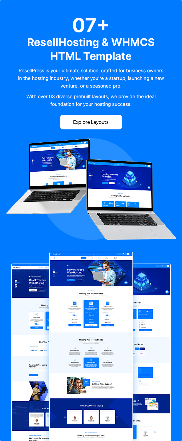 ResellPress | Web Hosting HTML & WHMCS Template