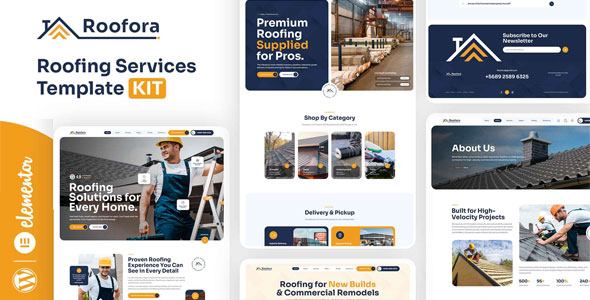 Roofora - Roofing Services Elementor Template Kit