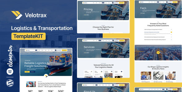 Velotrax - Logistics & Transportation Elementor Template Kit