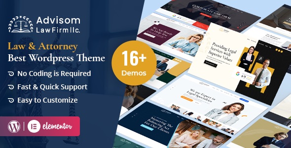 Advisom – Attorney Lawyer WordPress Theme