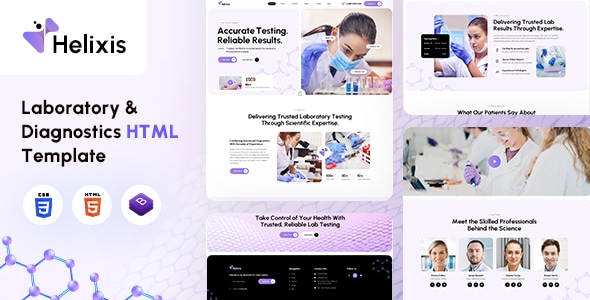 Helixis — Laboratory & Diagnostics HTML Template